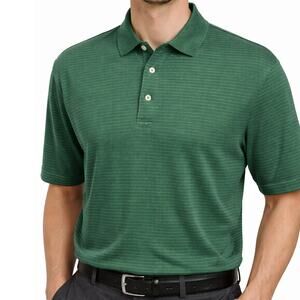 Polo Golf Ralph Lauren Pima Cotton Polo Shirt Men L Striped Green Gray